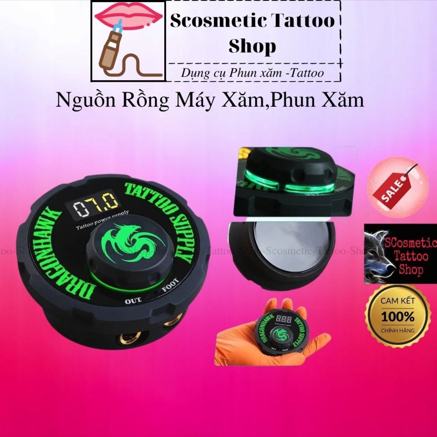 Cục nguồn rồng xăm DragonHawk Tatoo chạy máy phun xăm máy pen xăm giúp ổn định nguồn điện