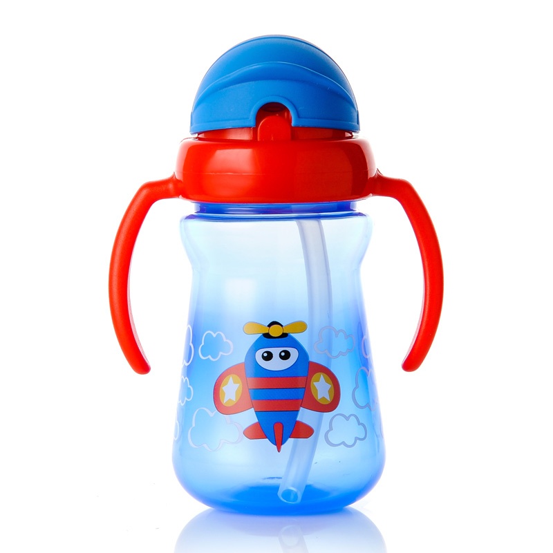Cốc uống nước bằng ống hút 2 tay cầm - chính hãng Upass Thái Lan, nắp bật đầu hút tiện lợi, dành cho bé trên 6 tháng tuổi (màu xanh lá)