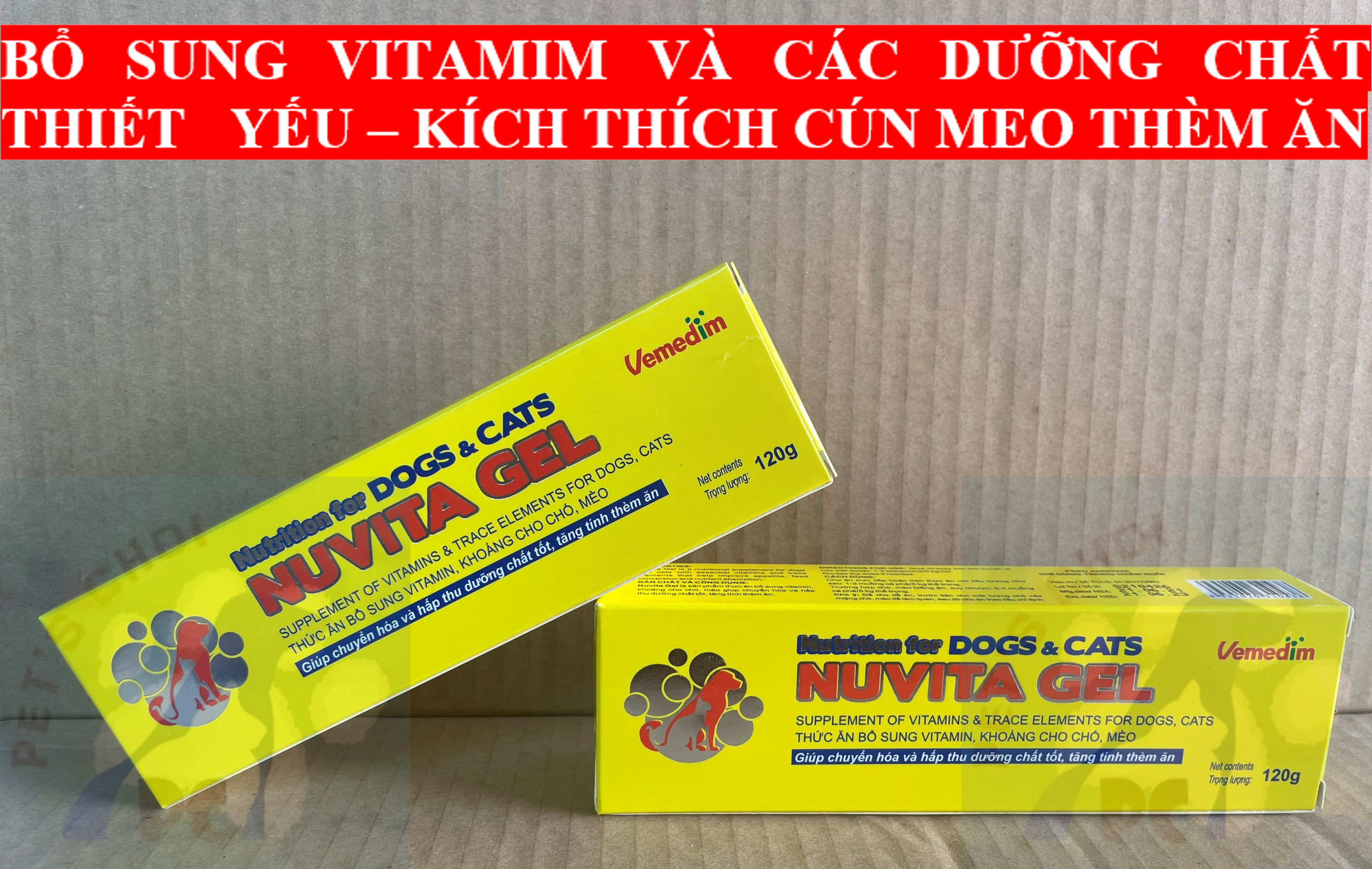 Nuvita Gel Vemedim - Thức ăn Gel bổ sung dinh dưỡng cho chó mèo vừa mới sinh hoặc chó mèo con biếng ăn - Nuvitagel Tub nhôm