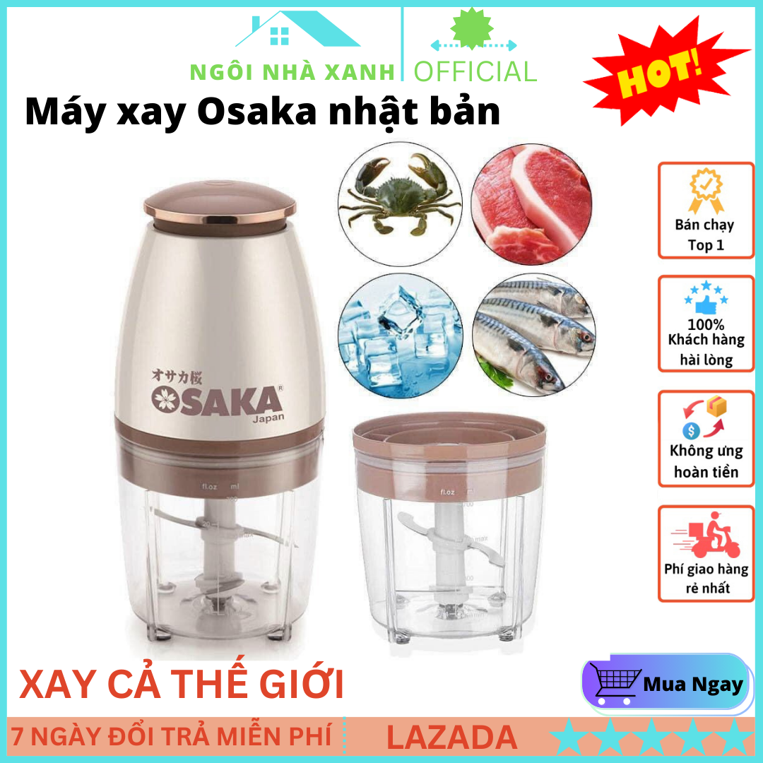 Máy xay osaka nhật bản, Máy xay đa năng OSAKA Nhật Bản nắp đồng 700ml tiện dụng - máy xay thịt osaka, máy xay sinh tố osaka, Máy say sinh tố, thịt, cá mini cầm tay tiện lợi