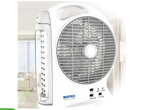 Quạt sạc điện matika mtk-6298 đèn led hiện đại, pin khỏe