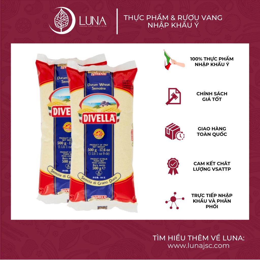 Bột Semolina dạng thô DIVELLA gói 500g chuyên làm bột áo cho pizza/pasta tươi