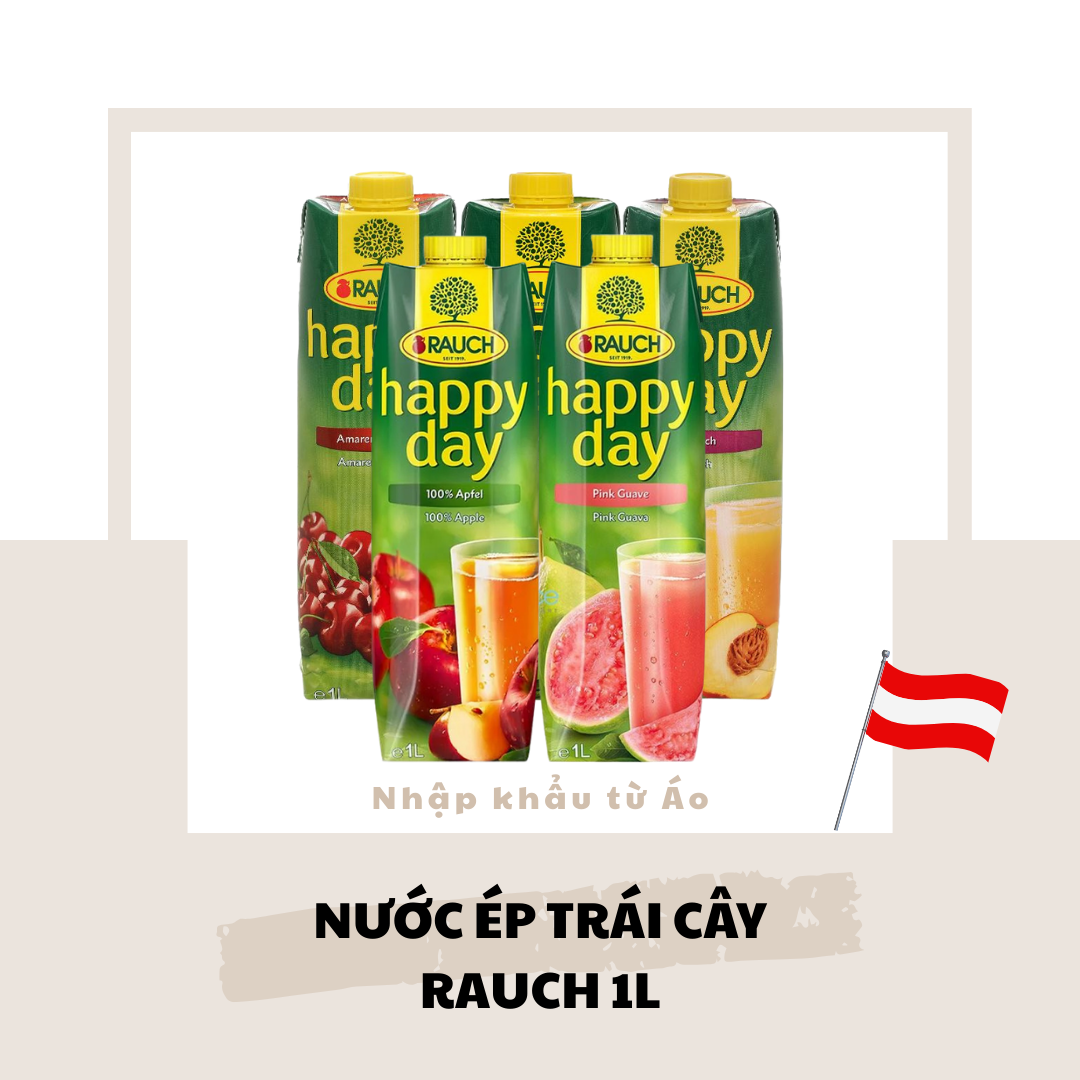 Rauch Happy Day Fruit Juice (Apple, Pineapple, Guava, Cherry, Peach) 1L