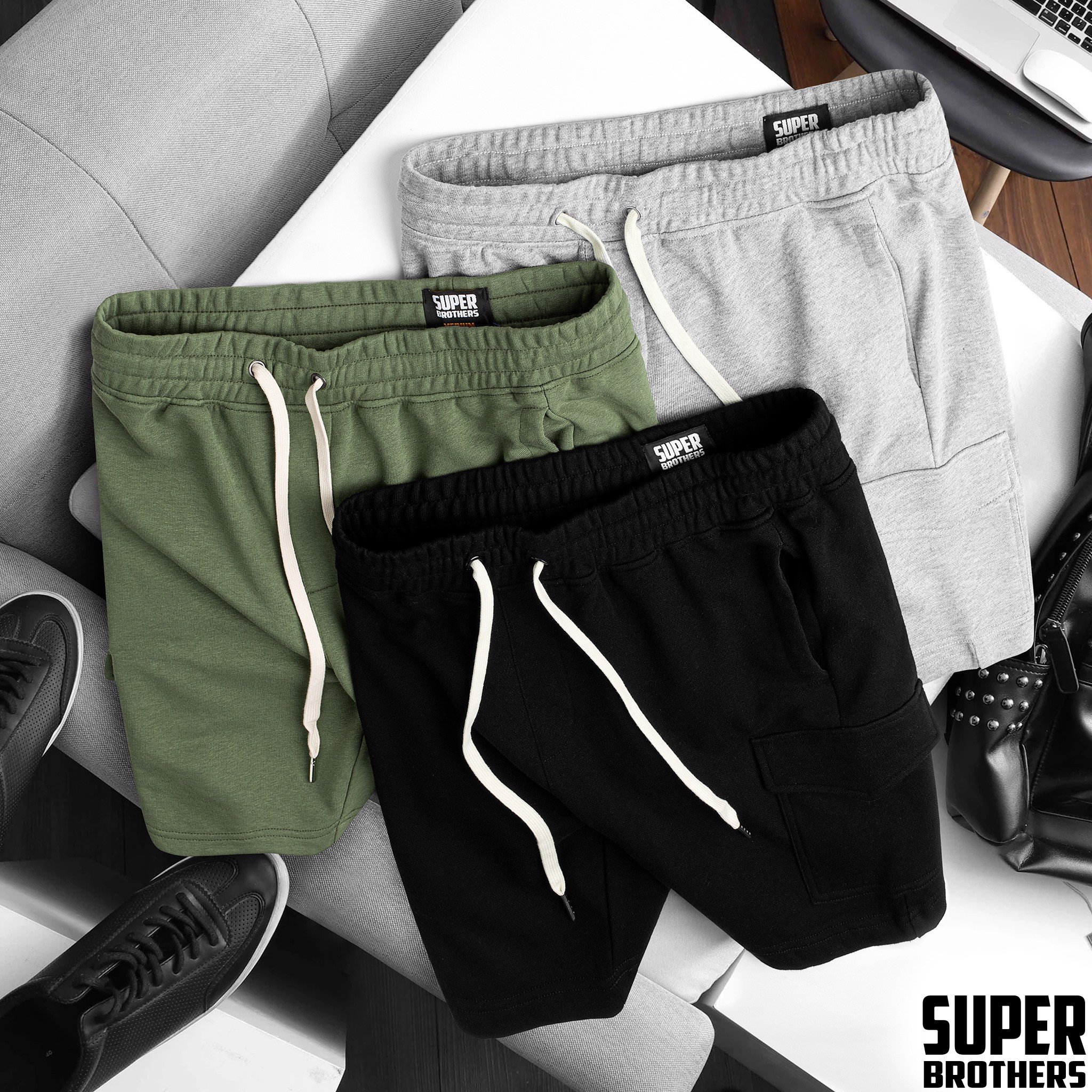 Short nỉ super bros túi hộp