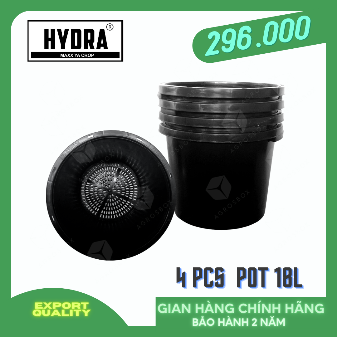 [HCM]Bộ 4 Chậu nhựa trồng cây cao cao cấp HYDRA 18L