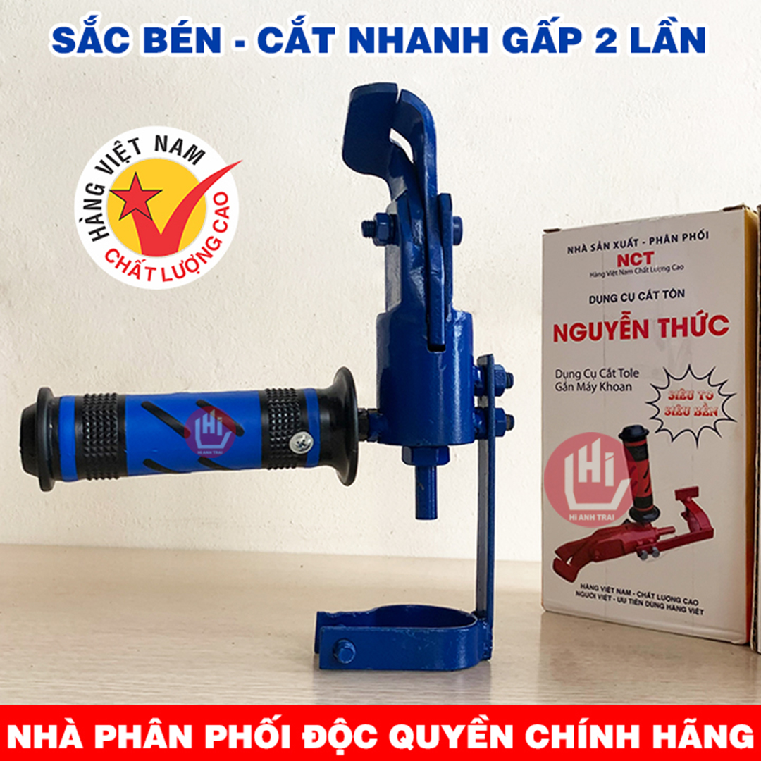 Lưỡi cắt tôn gắn máy khoan - Dụng cụ cắt Tole Nguyễn Thức - Cắt tôn, sắt, inox dày 1.5mm - Kéo cắt tôn Nguyễn Thức - Phiên bản cải tiến