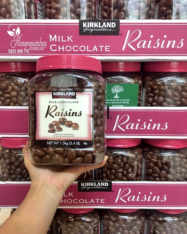 Chocolate sữa bọc nho khô Kirkland 1,53kg