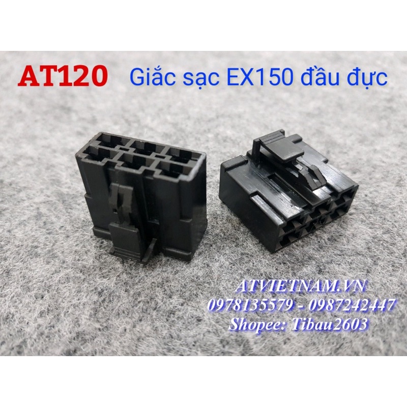 Giắc Sạc Exciter 150 Đen Đầu Đực 6P 6.3 - AT120 ( túi 10 cái)