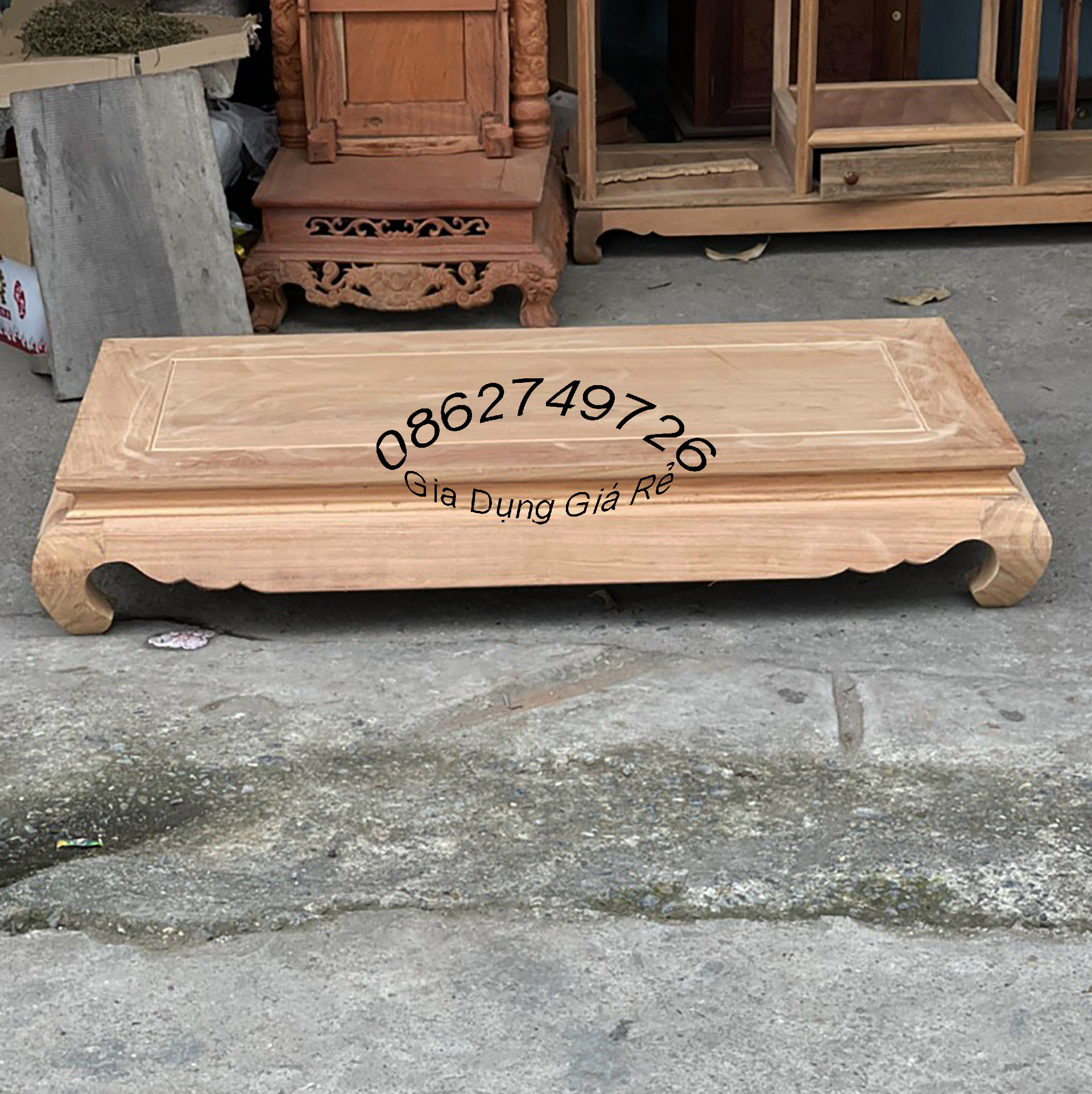 Bàn ăn cỡ lớn phòng khách kiểu trơn chữ nhật gỗ hương cao 15,20cm