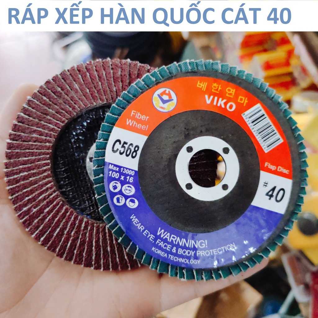 Combo 10 chiếc ráp xêp viko 100mm, độ mịn 40cc, nhám xếp hàn quốc chính hãng, cty xnk viko việt nam