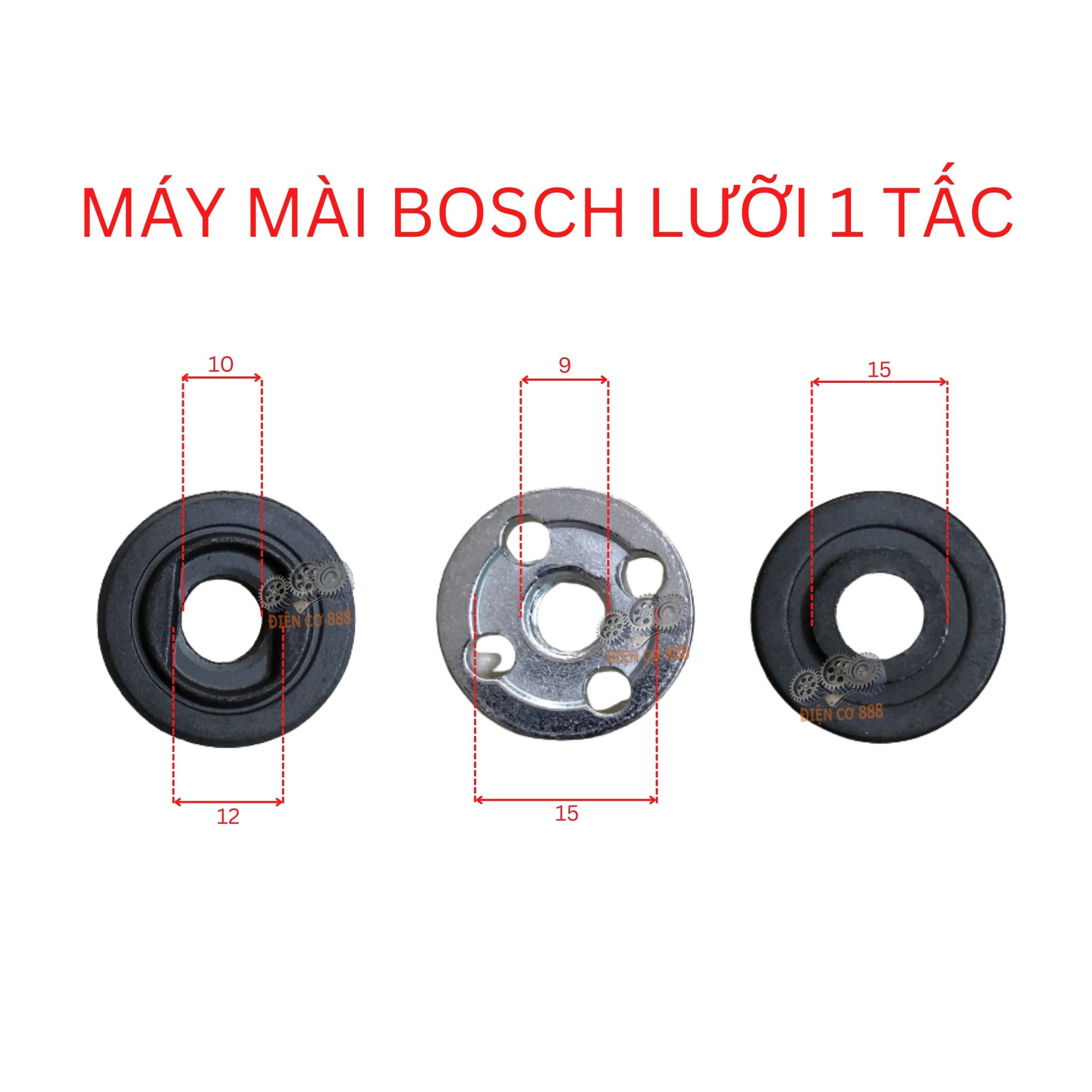 (Combo 5 bộ) tán kẹp lưỡi long đền đồng xu máy mài góc lưỡi 1 tấc (100mm - 4") BOSCH và MAKITA
