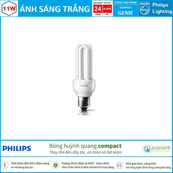 Bóng đèn Compact Philips Genie 11W CDL E27 ( Ánh sáng trắng & vàng )