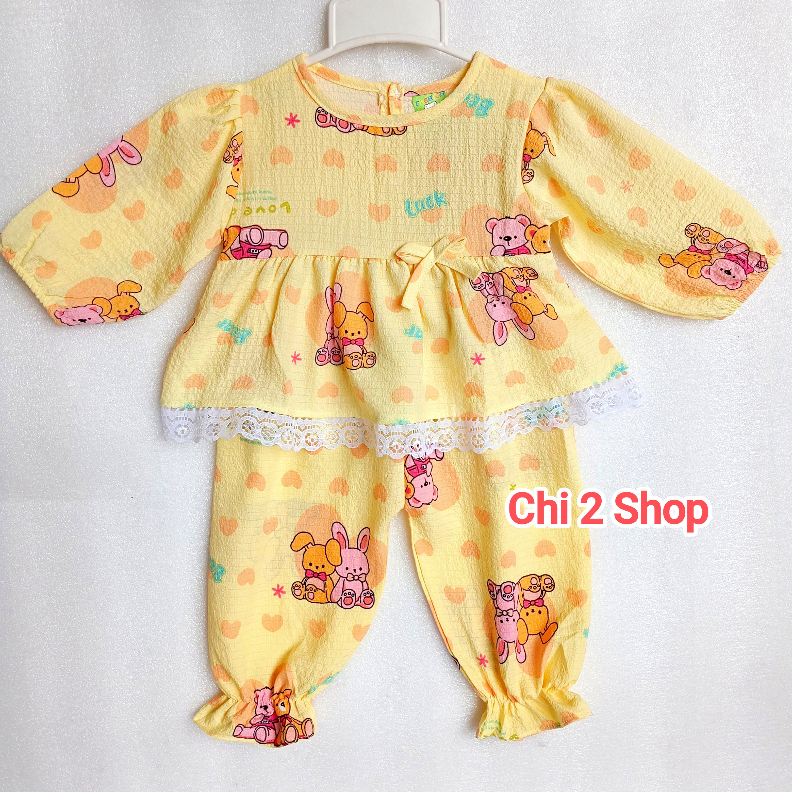 Girls' Long-Sleeved Clothes C2H08, (5-11kg), Rice Foam Set, Newborn Children's Clothes, Children's Clothes under 3 Years Old, Cheap, Cool Home Clothes - 8