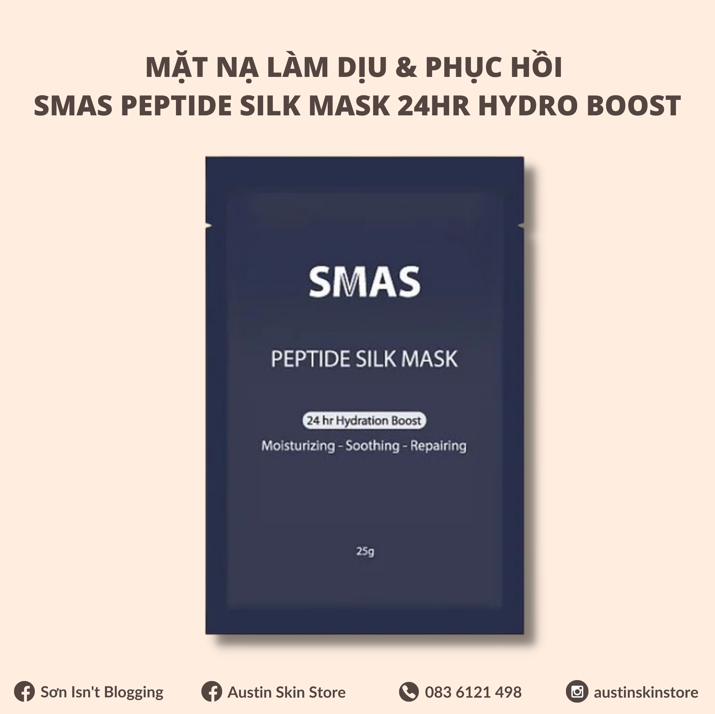 Mặt Nạ Lụa Làm Dịu Da SMAS Peptide Silk Mask