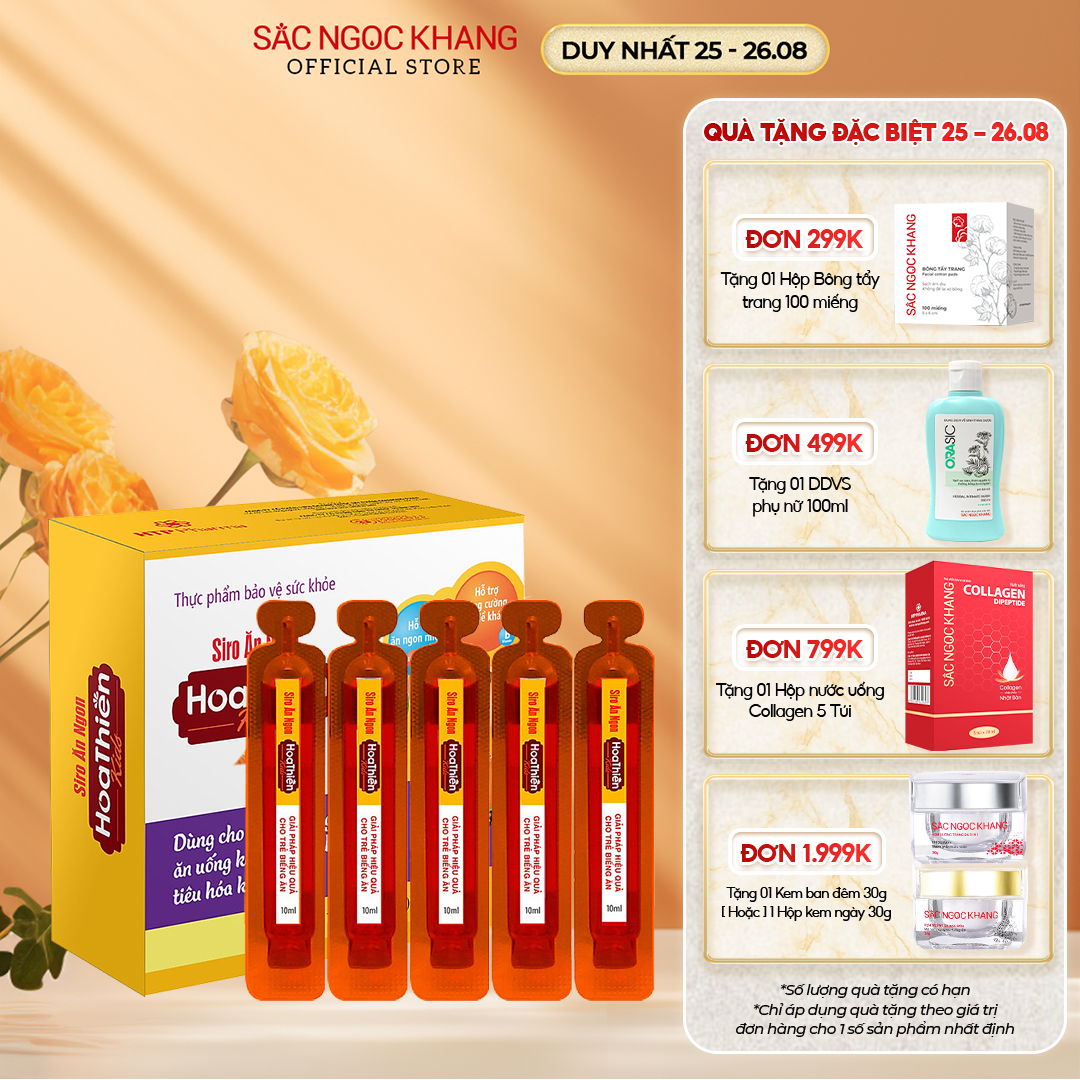 [TẶNG ĐỒ CHƠI  ] Hộp 20 Ống Siro Ăn Ngon Hoa Thiên Giúp Bé Hỗ Trợ Kích Thích Tiêu Hóa Giúp Trẻ Ăn Ngon Miệng 200ml