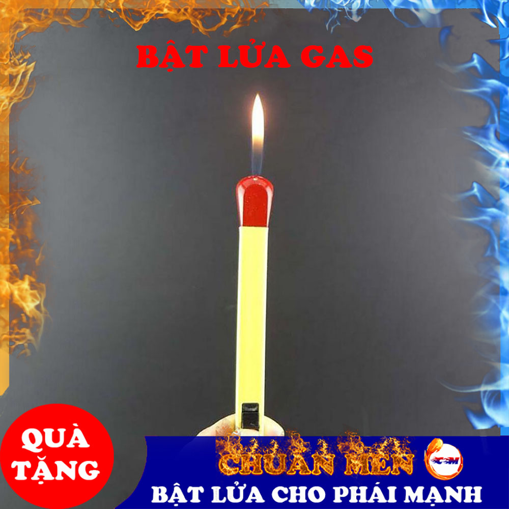 Bật lửa gas Chuẩn Men độc lạ hình cây diêm 18,5cm chất liệu kim loại - GD1038
