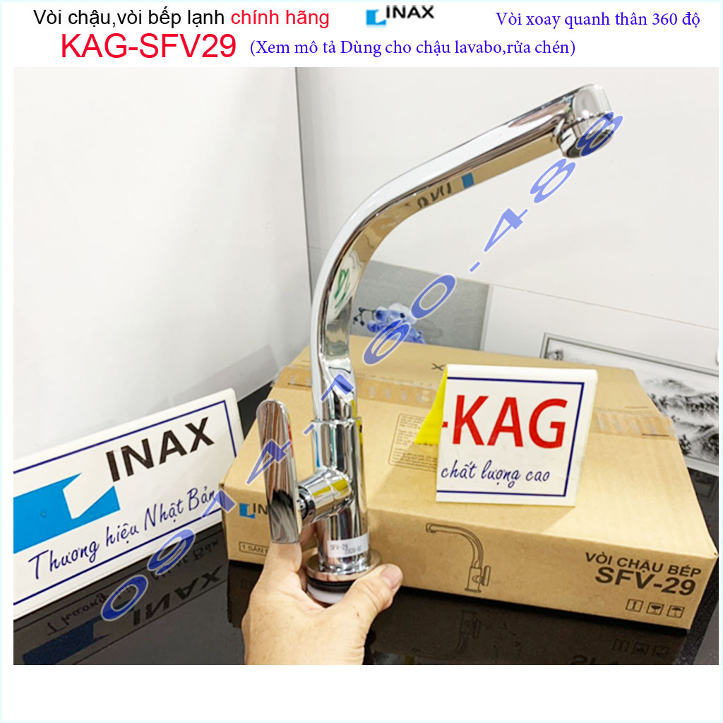 Vòi bếp lạnh Inax SFV-29 chính hãng, vòi rửa chén bát nước mạnh siêu bền thiết kế tuyệt đẹp