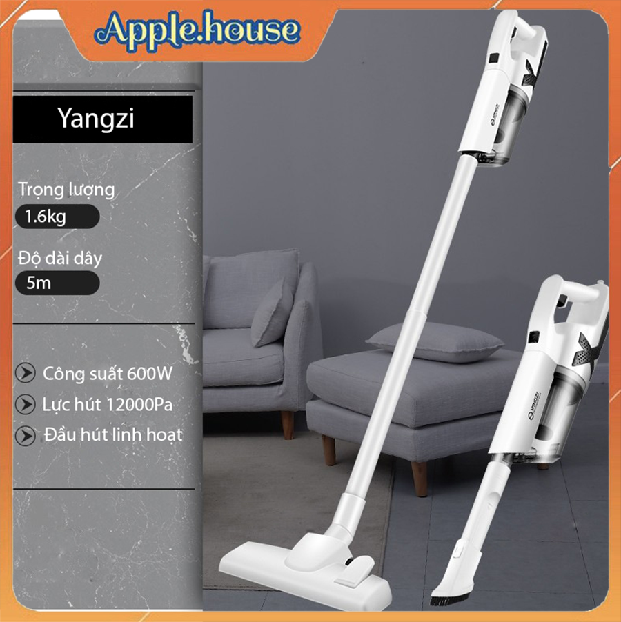 [BẢO HÀNH 12 THÁNG] Máy hút bụi gia đình Vacuum Yangzi - Máy Hút Bụi Cầm Tay Lực Hút Siêu Mạnh 12000Pa + Tặng kèm bộ phụ kiện cao cấp - BẢO HÀNH 12 THÁNG