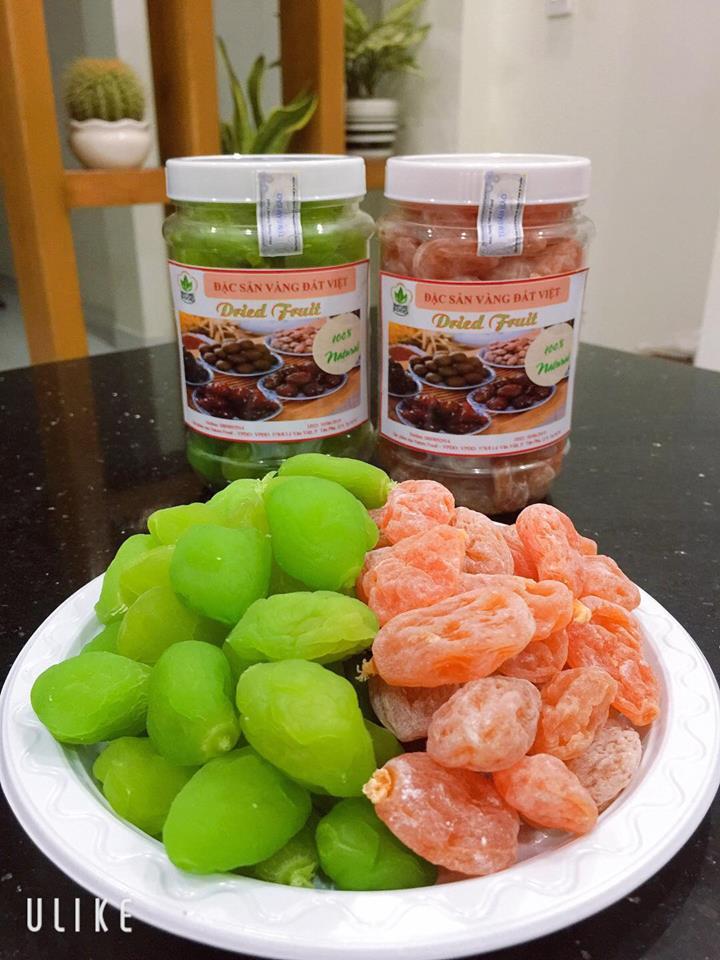 combo 500gr Xí muội (ô mai) Đào hồng và 500gr xí muội ( ô mai ) đào xanh không hạt - LOẠI ĐẶC BIỆT (2 hộp)