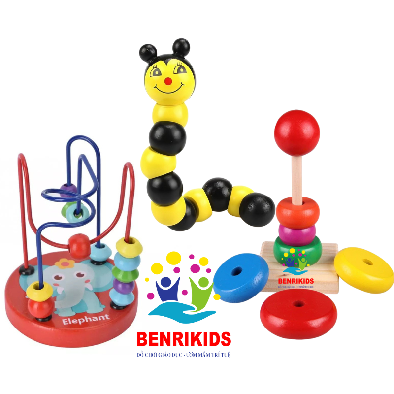 Combo Đồ Chơi Gỗ 3 Món BR03L Benrikids Cho Bé Từ 1 Tuổi, Đồ Chơi Gỗ Montessori Giúp Bé Phát Triển Kĩ Năng Sớm