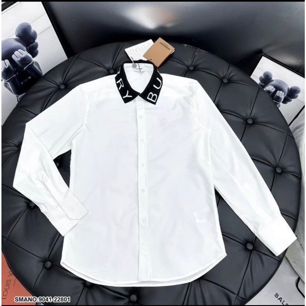 Áo sơ mi nam nữ, Áo sơ mi cổ đen , Chất vải cotton cao cấp