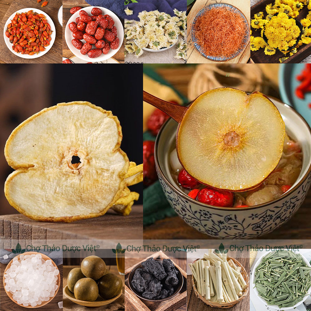 Lê sấy khô 100g, trà quả lê thái lát sấy lạnh thơm, ngon, ngọt, mát - Chợ Thảo Dược Việt