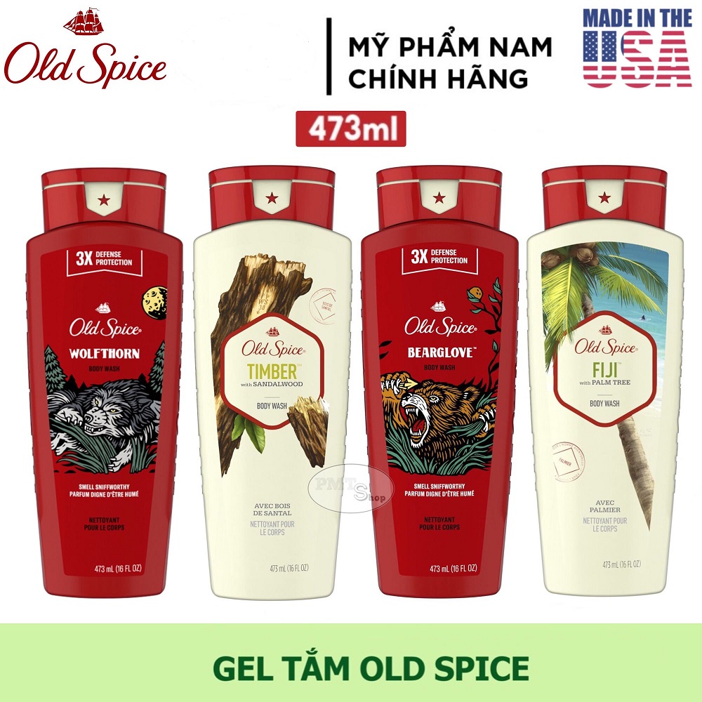 Sữa tắm old spice 473ml - 532ml nhiều mùi hương