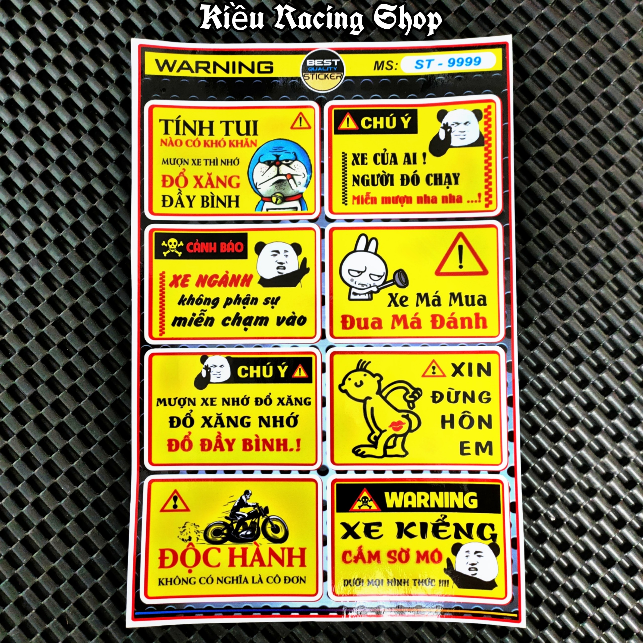 [HCM]Tem Vàng Thường - [Tem Xe] Tem Sticker Hoạt Hình Dán Xe