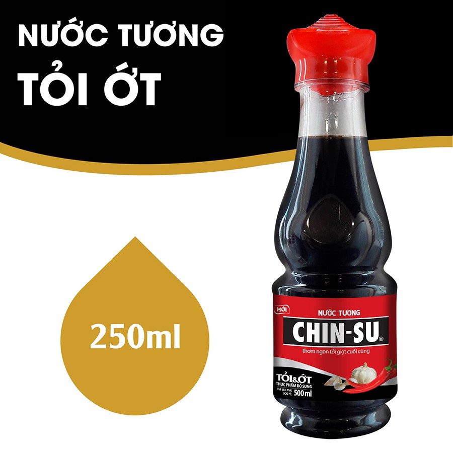 Nước tương Chinsu tỏi ớt/ Chinsu nếp cái hoa vàng chai 250ml - nếp cái hoa vàng