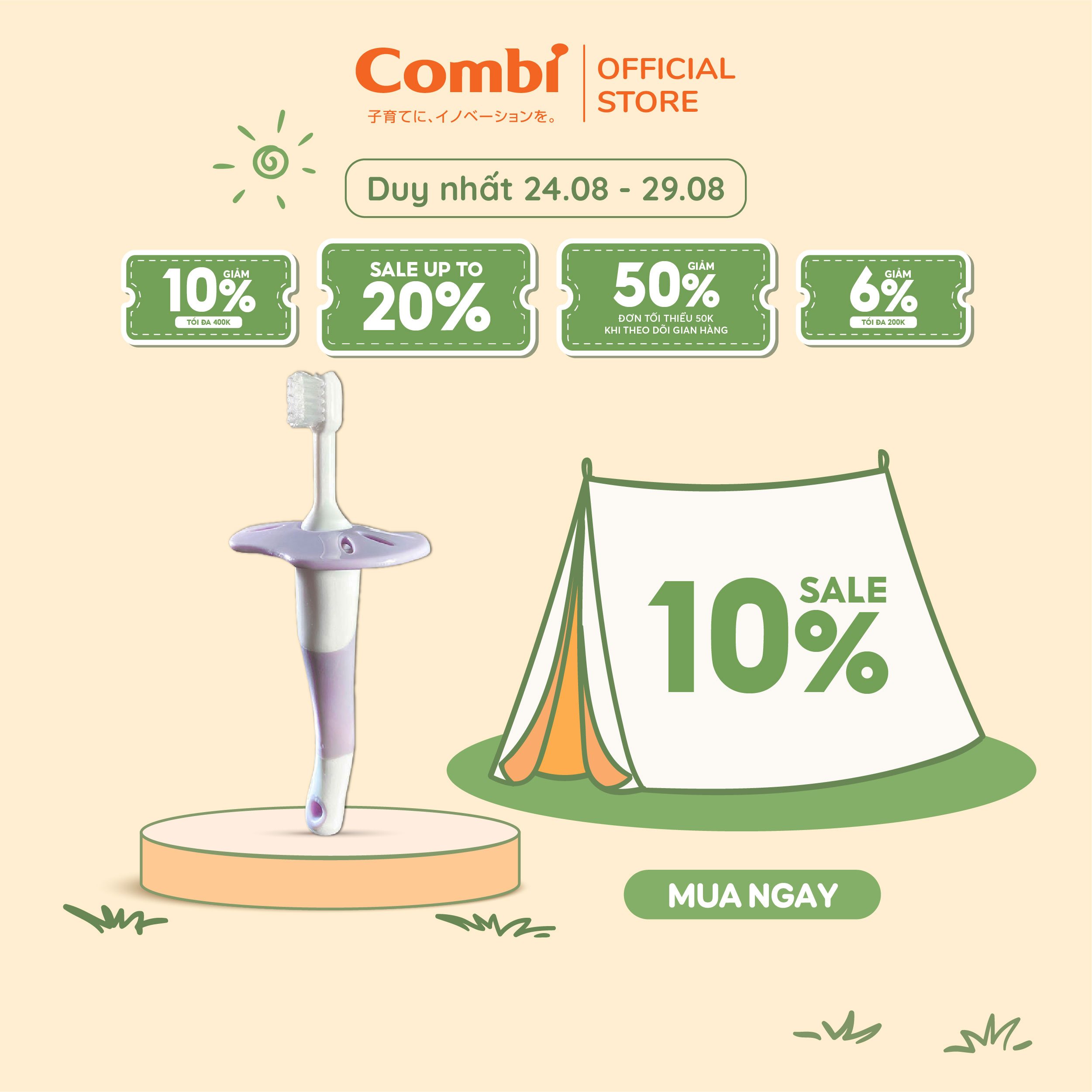 Bàn chải đánh răng Combi Candy Color bước 3