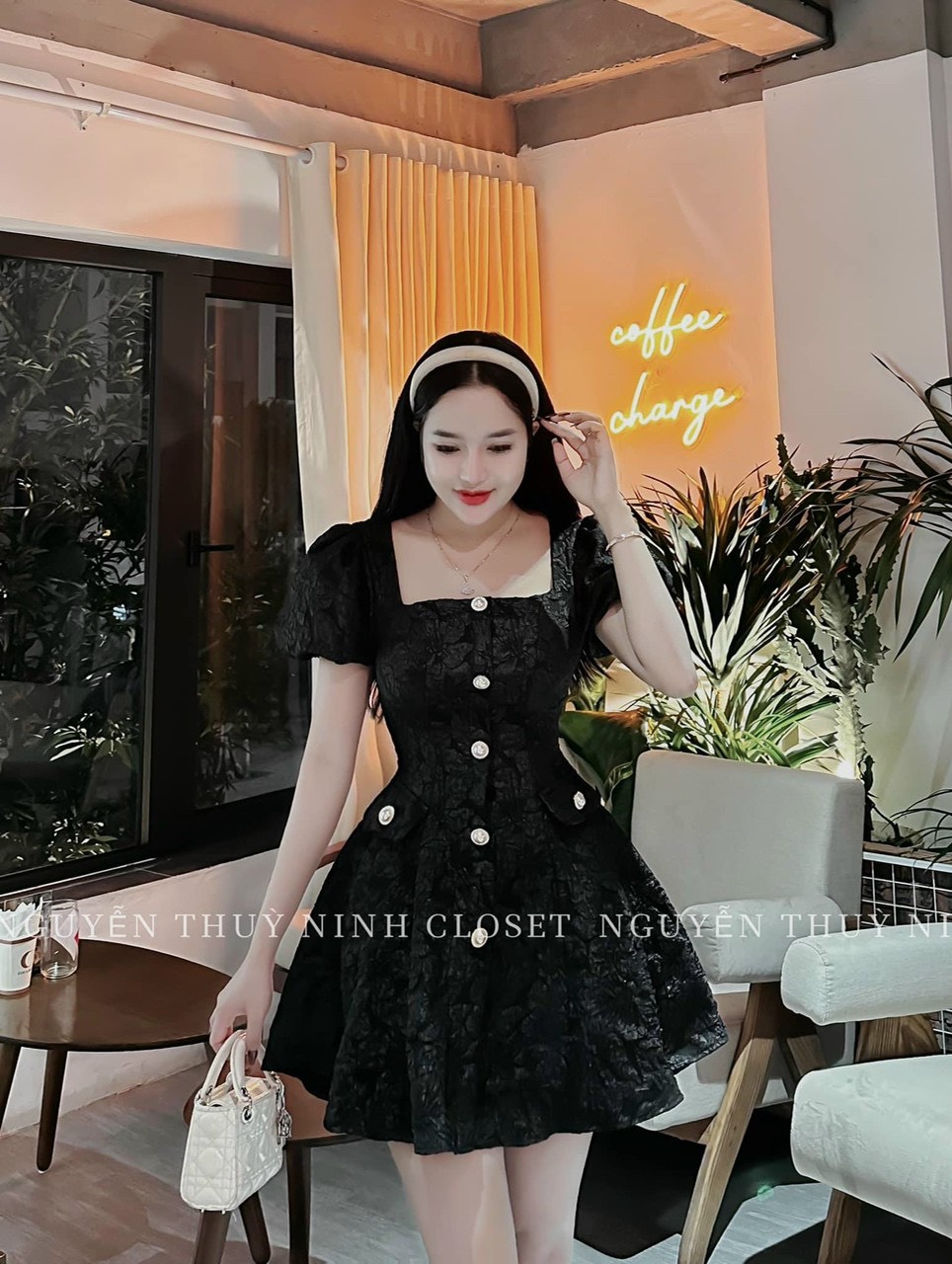 Váy nhung đen tay bồng  Shopee Việt Nam
