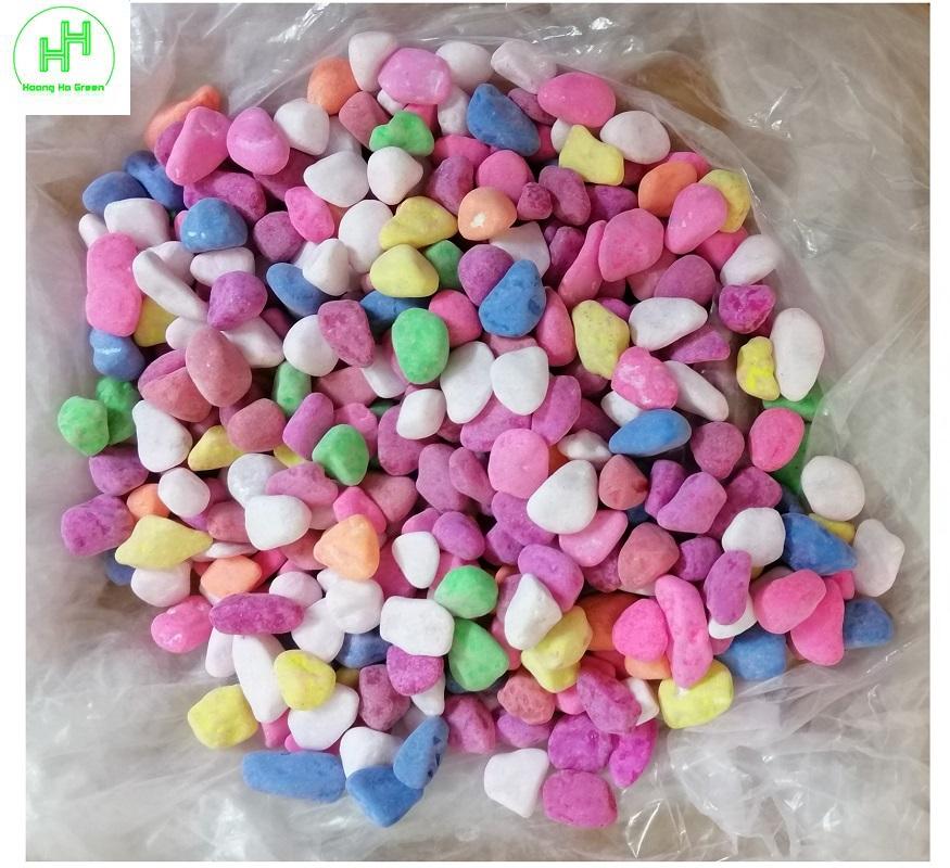 Túi 2Kg Sỏi Nhỏ Nhiều Màu, đường kính 1cm, Xếp Gốc Cây, Trang Trí Bể Cá