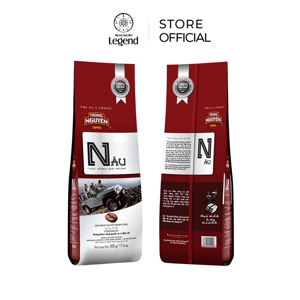 Combo 2 bịch cà phê rang xay chữ n trung nguyên legend - hộp 500gr