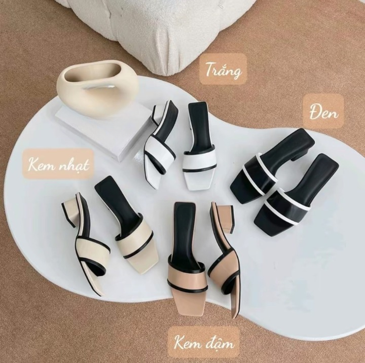 Dép quai Ngang 3P Da phối Siêu Xinh