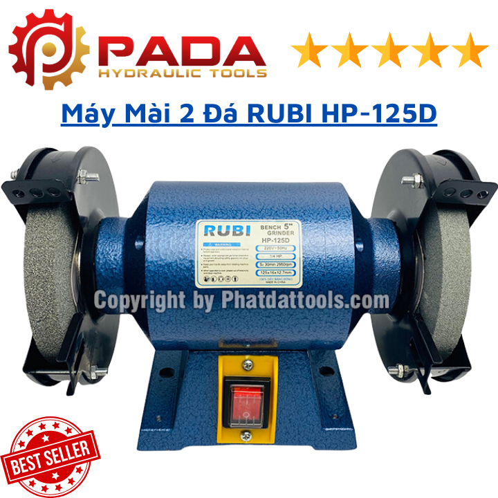 Máy mài 2 đá rubi hp-125d-động cơ 100% dây đồng-bảo hành 6 tháng-hàng chất lượng.