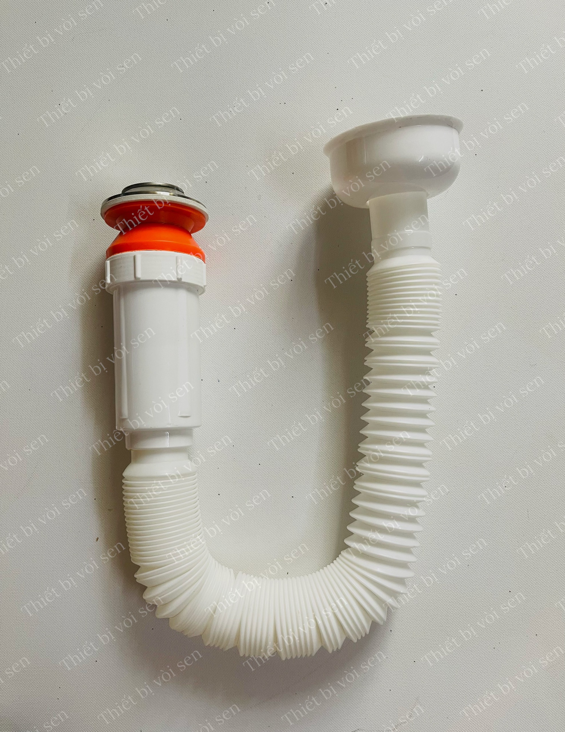 Bộ xả LAVABO nhấn ruột gà cao cấp (Xi phông chậu) trắng bền đẹp