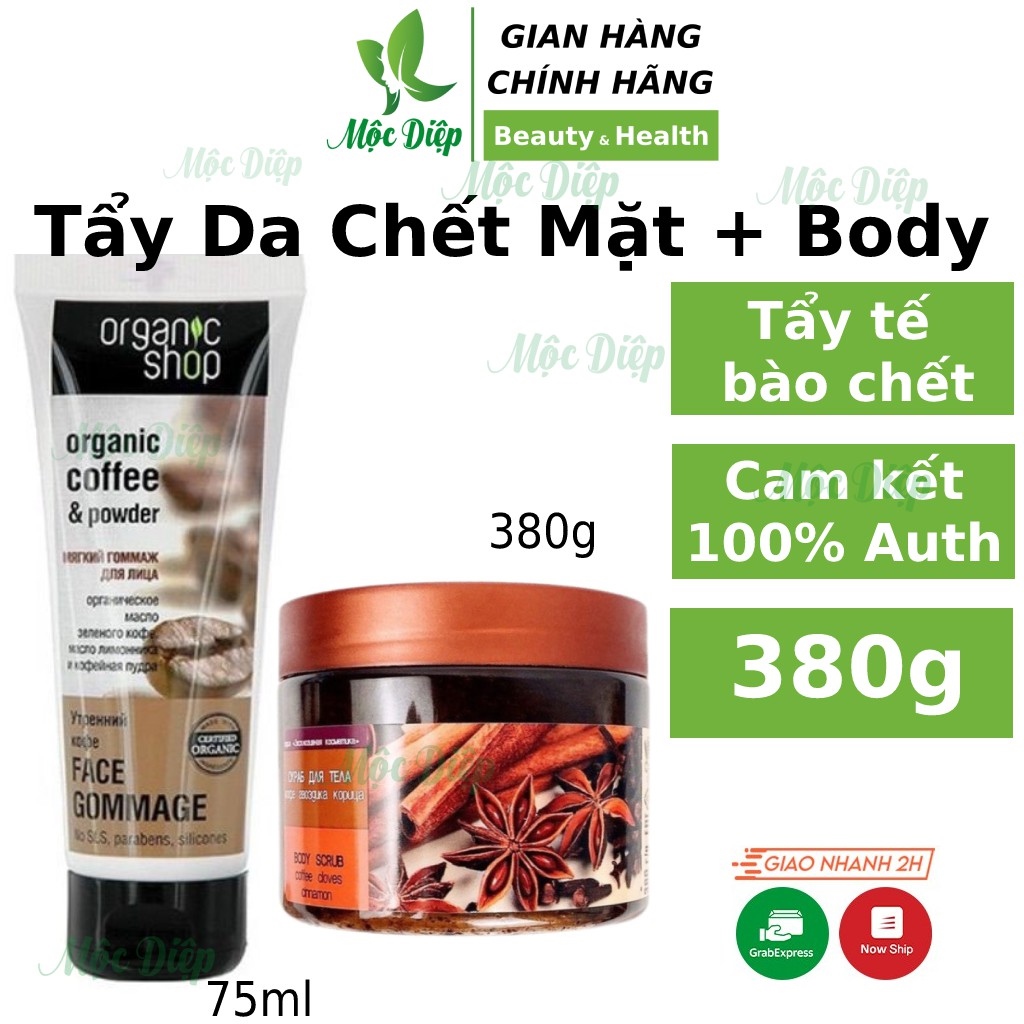 Tẩy tế bào chết mặt Cà Phê - Tẩy da chết Body Quế Hồi Dưỡng Trắng Sáng Da - Mộc Diệp (tdc quế hồi)