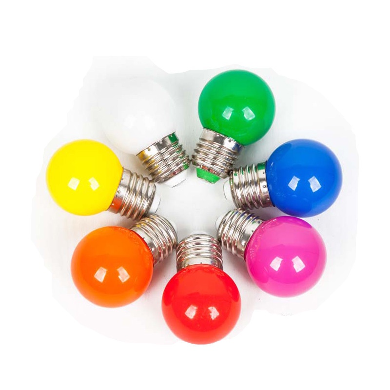 Bóng đèn led chanh tròn kín nước 3w đủ màu, bóng đèn trang trí đuôi xoáy e27