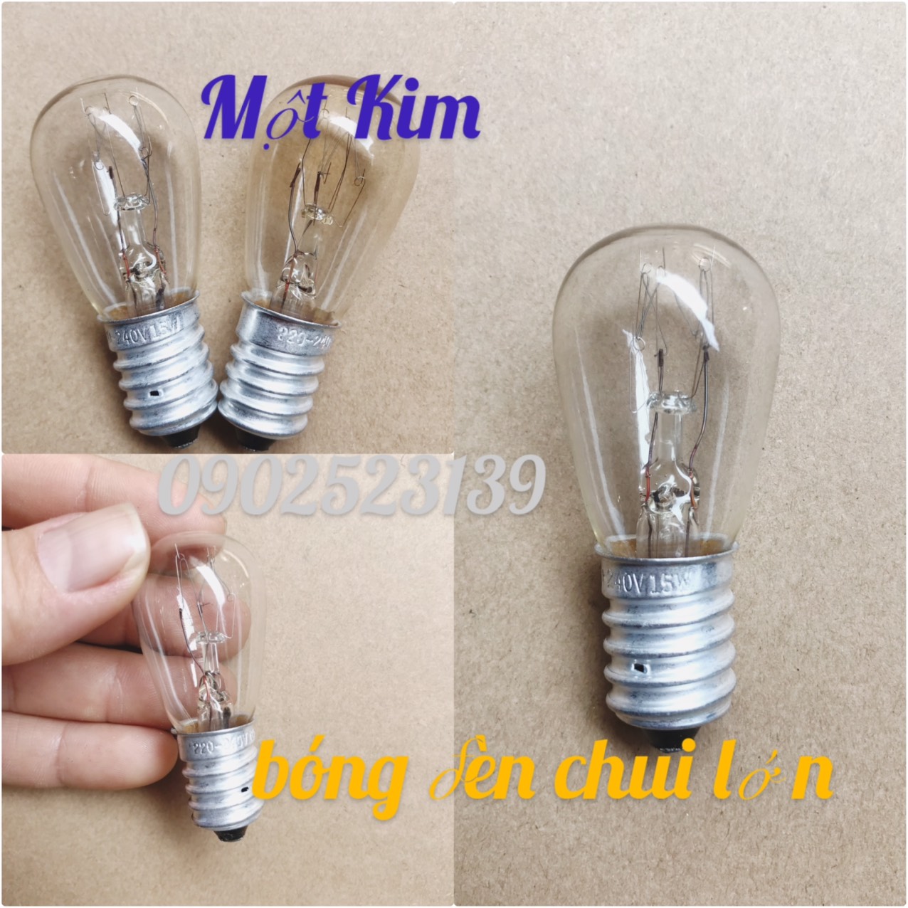 Bóng đèn tủ lạnh 15w đui xoáy chuôi e12 e14