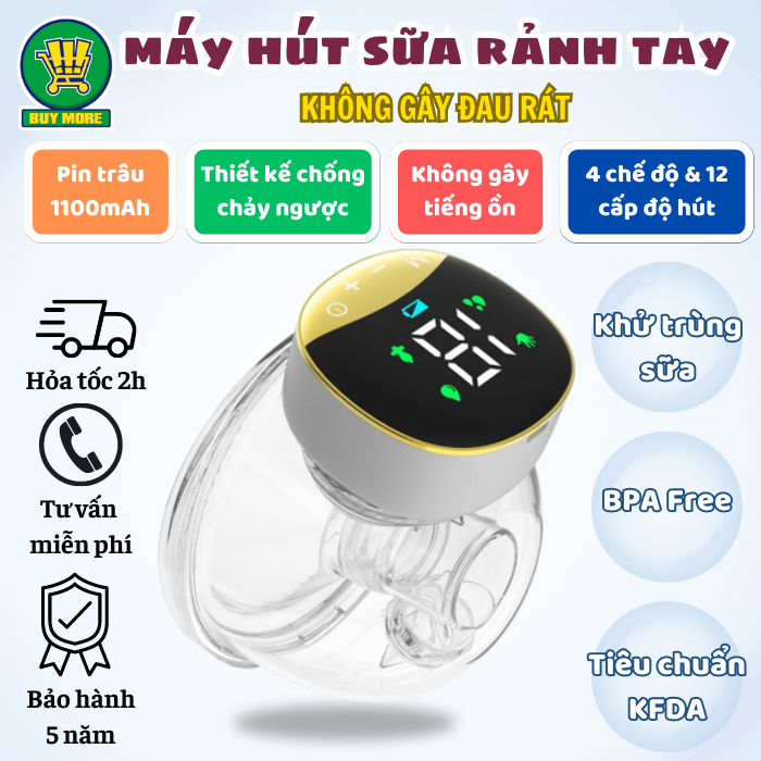 Máy hút sữa điện đôi thông minh 12 cấp độ 4 chế độ massage kích sữa hút sạch hút nhanh Máy vắt sữa máy kích sữa Máy hút sữa không dây rảnh tay dùng kết hợp áo hút sữa