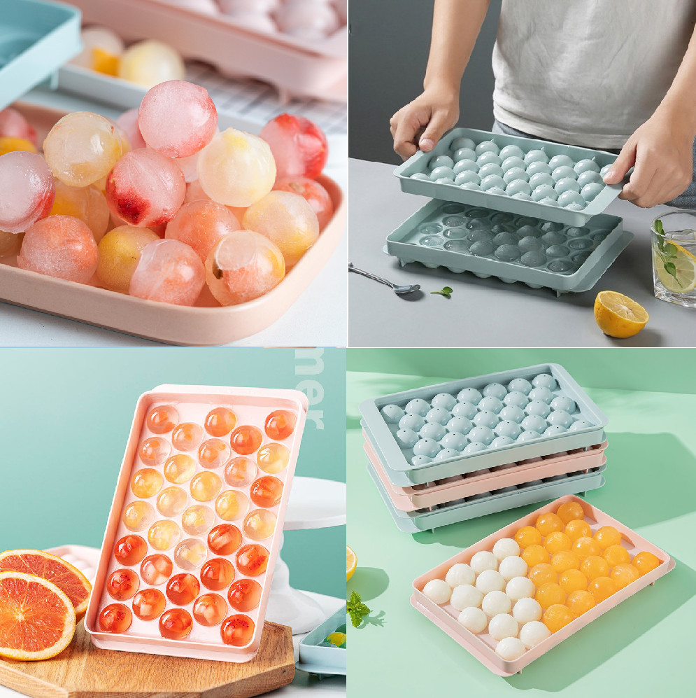 Khay đá tạo viên tròn 33 ô nhựa