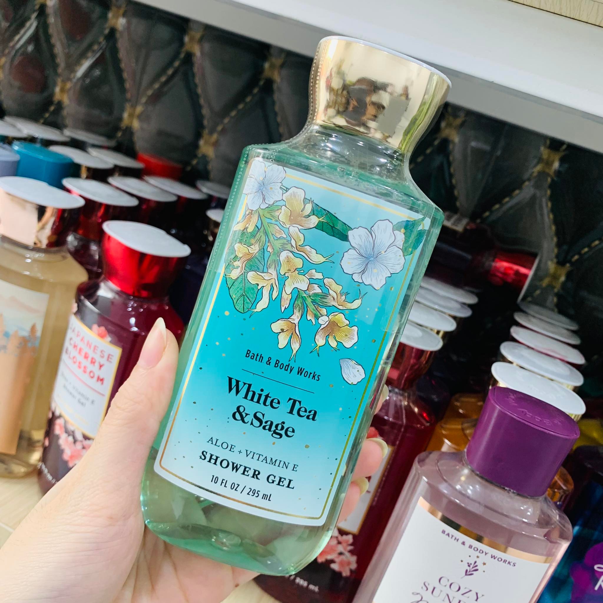 Sữa tắm bath & body works shower gel white tea & sage 295ml