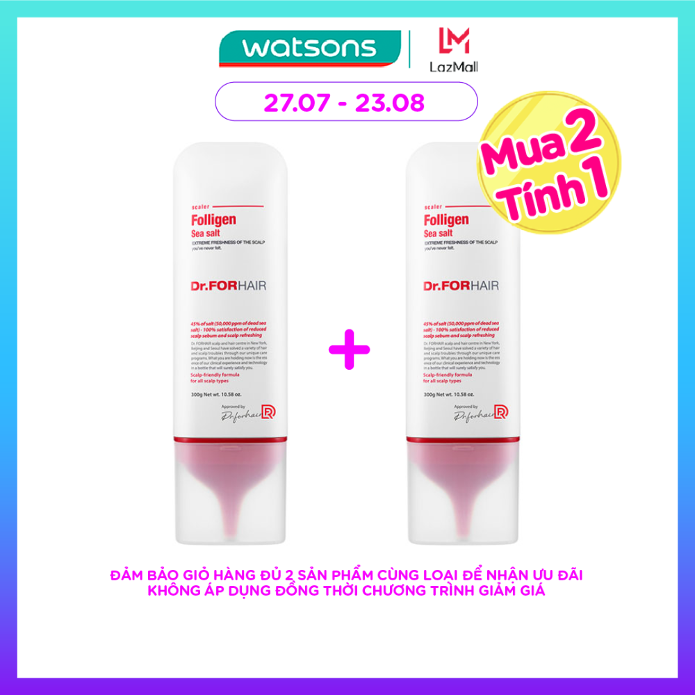 MUA 2 TÍNH 1 Muối Tẩy Tế Bào Chết Da Đầu DR.FORHAIR Folligen Sea Salt