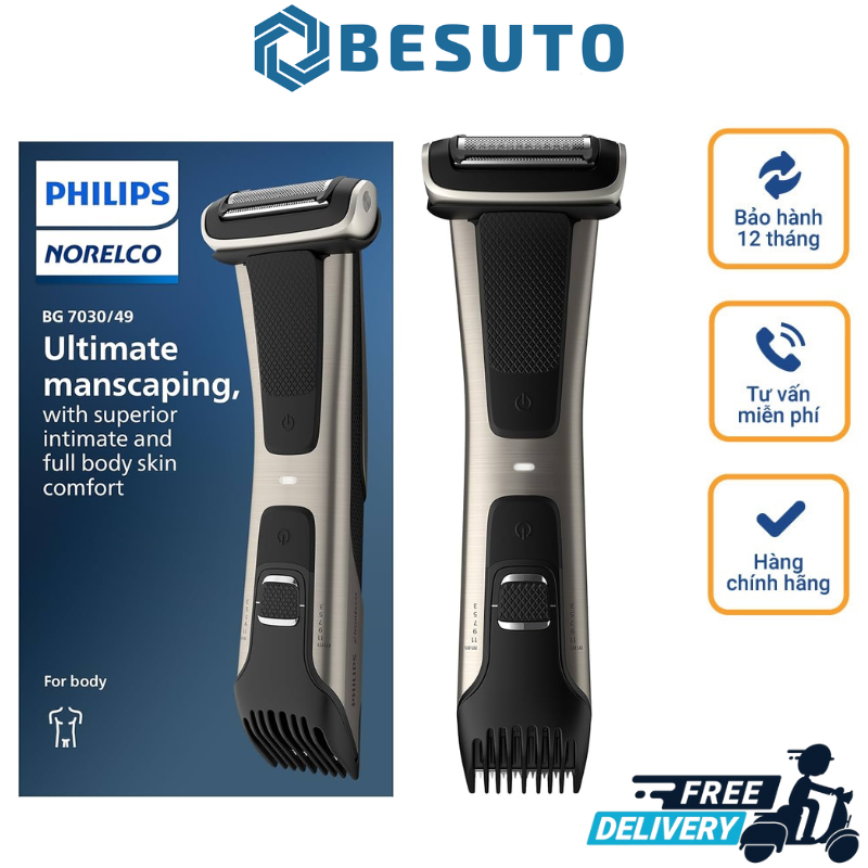 Máy Máy Cạo Lông Philips BG7030, BG5025, BG3010, Máy Triệt Lông Body, Toàn Thân, Vùng Bikini, Chân, Nách, Máy Cạo Lông Vùng Kín Cho Nam Và Nữ, Rửa An Toàn Dưới Nước, Nhập Đức, BH 12 Tháng