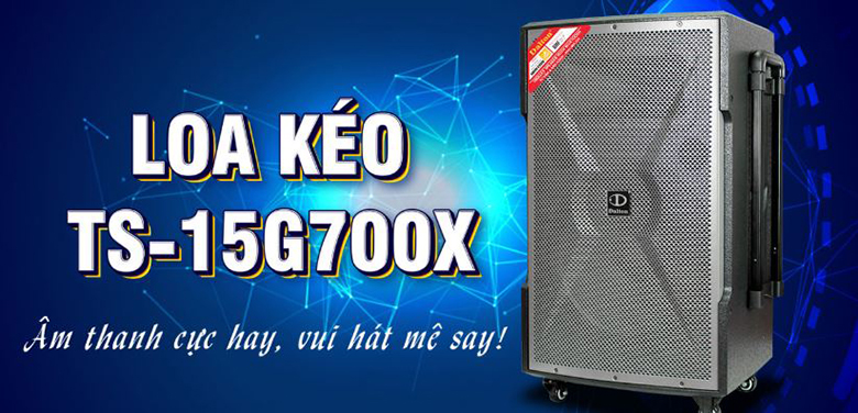Loa kéo Dalton TS-15G700X Loa kéo hát Karaoke Bluetooth USB 2 micro 700W Bass 40
