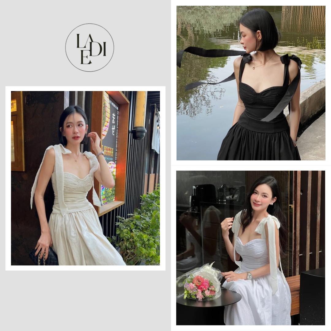 Áo cúp ngực cột dây nơ muse top, ao56, ladie studio