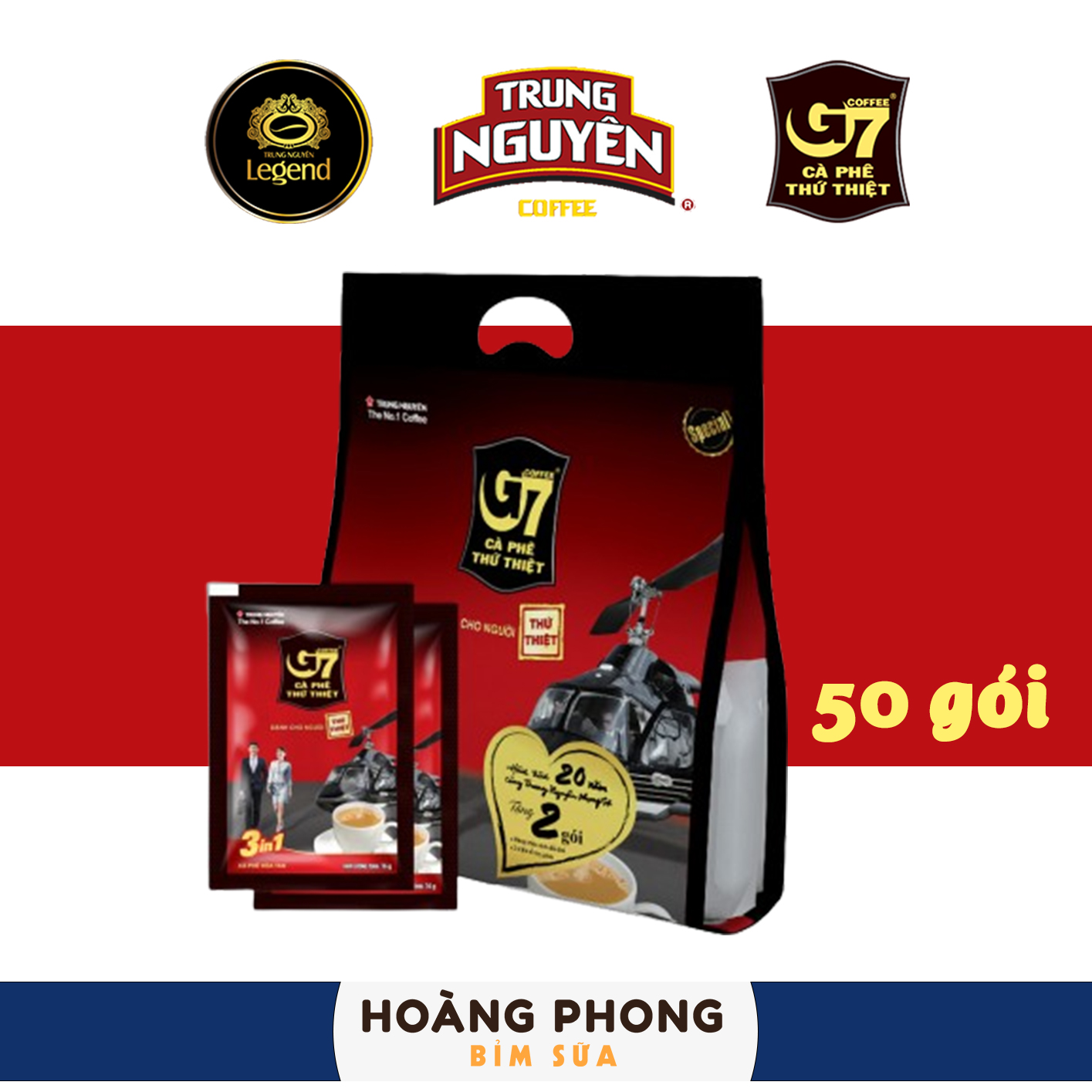 Bịch 50 gói cà phê G7 3in1 từ Trung Nguyên hoangphongstore