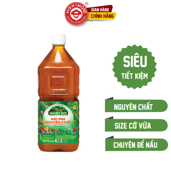 Mật ong Nguyên Chất Rừng Nhiệt Đới 1350g, nấu là Ngon,  pha là Tuyệt - mật ong - mật ong rừng- Chuyên dành cho nấu ăn và pha chế