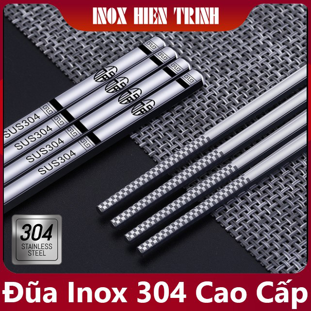 [ Combo 5 ] Đũa Inox 304 cao cấp khắc chữ PHÚC 4 mặt hàng nhập khẩu - Inox cao cấp HT