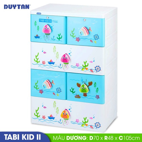 Tủ nhựa DUY TÂN Tabi Kids II 4 tầng 6 ngăn (70 x 48 x 105 cm) - 11272